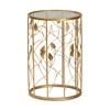Baxton Studio Anaya Modern and Contemporary Glam Brushed Gold Finished Metal and Glass Leaf Accent End Table